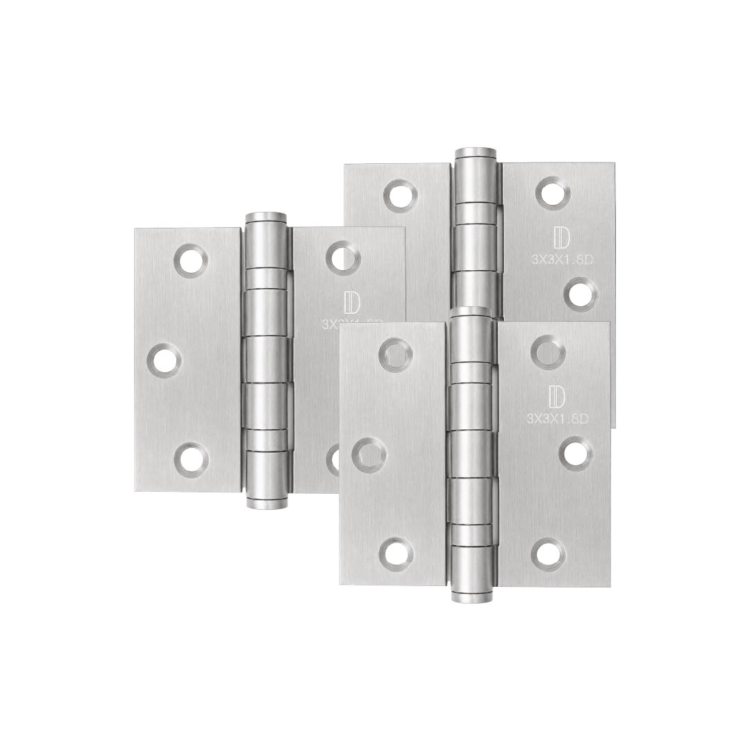 DOMIRA door hinges front view for interior and exterior doors, silver 3 inch